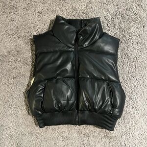 Ci Sono Cavalini Cream Fleece Lined Puffer Vest